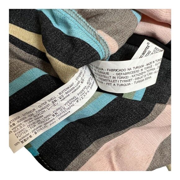 Zara Top Womens XS Brown‎ Stripe Tank Plunge Pink Blue Faux Wrap Plunge V Neck - Picture 8 of 11